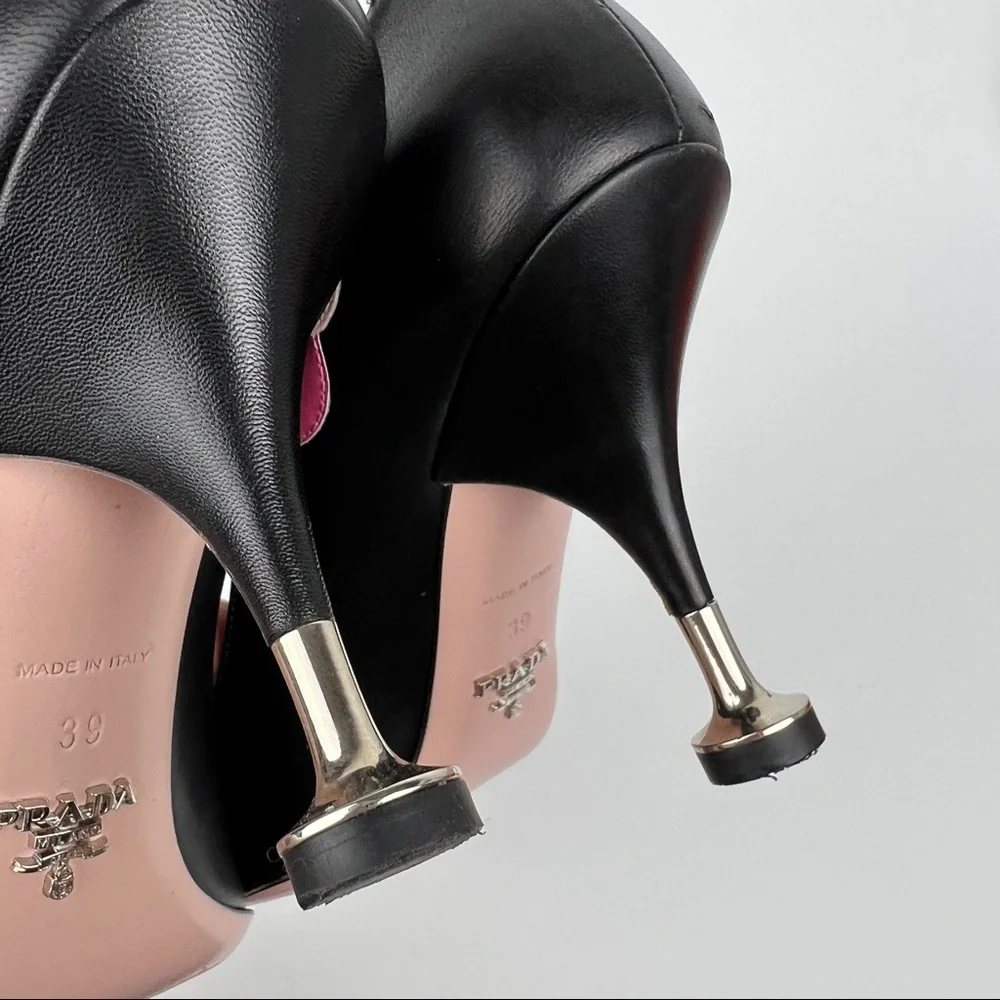 Prada Floral Leather Pointed Toe Heels - Picture 7 of 8